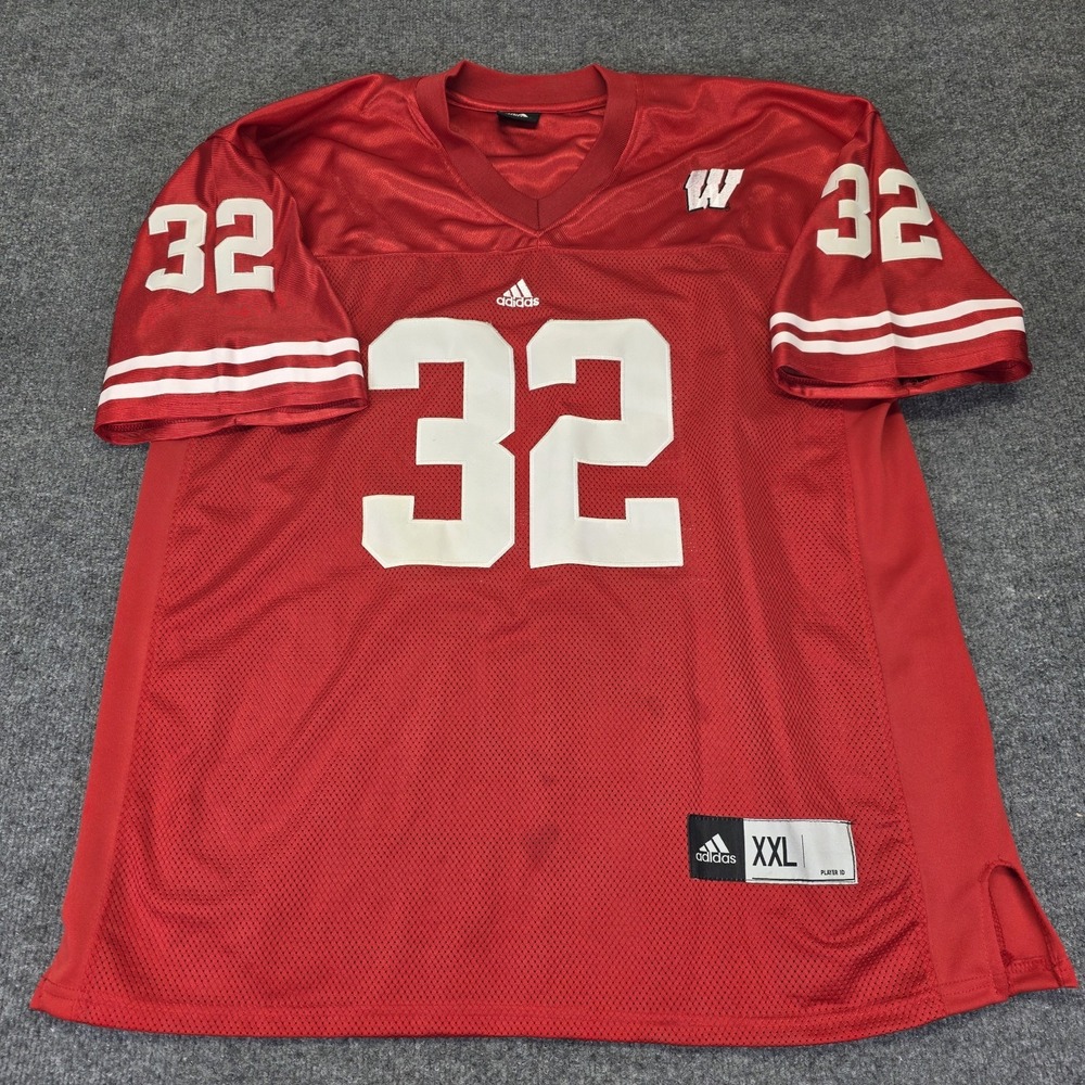 WISCONSIN BADGERS ADIDAS XL JERSEY JOHN CLAY‎ Full Stitch EUC Vintage